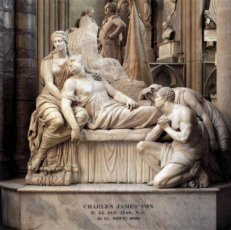 纪念碑查尔斯·詹姆斯·福克斯 - 1810年至1823年。大理石。威斯敏斯特教堂，伦敦